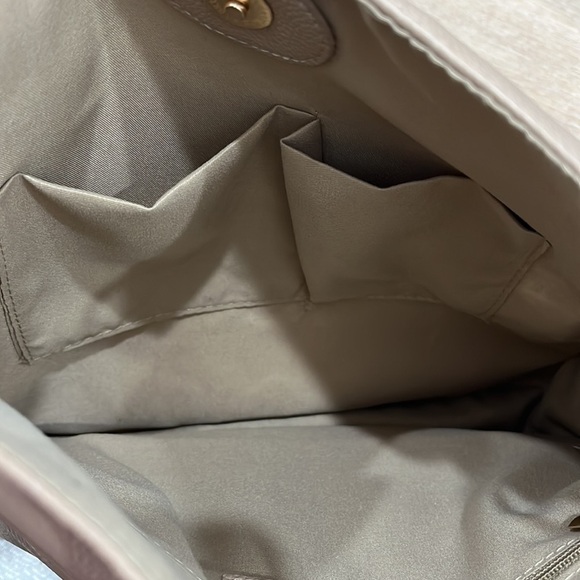 AHDORNED Vegan Tan Pebble grain crossbody purse + Embroidered Aztec print Strap - Picture 5 of 11